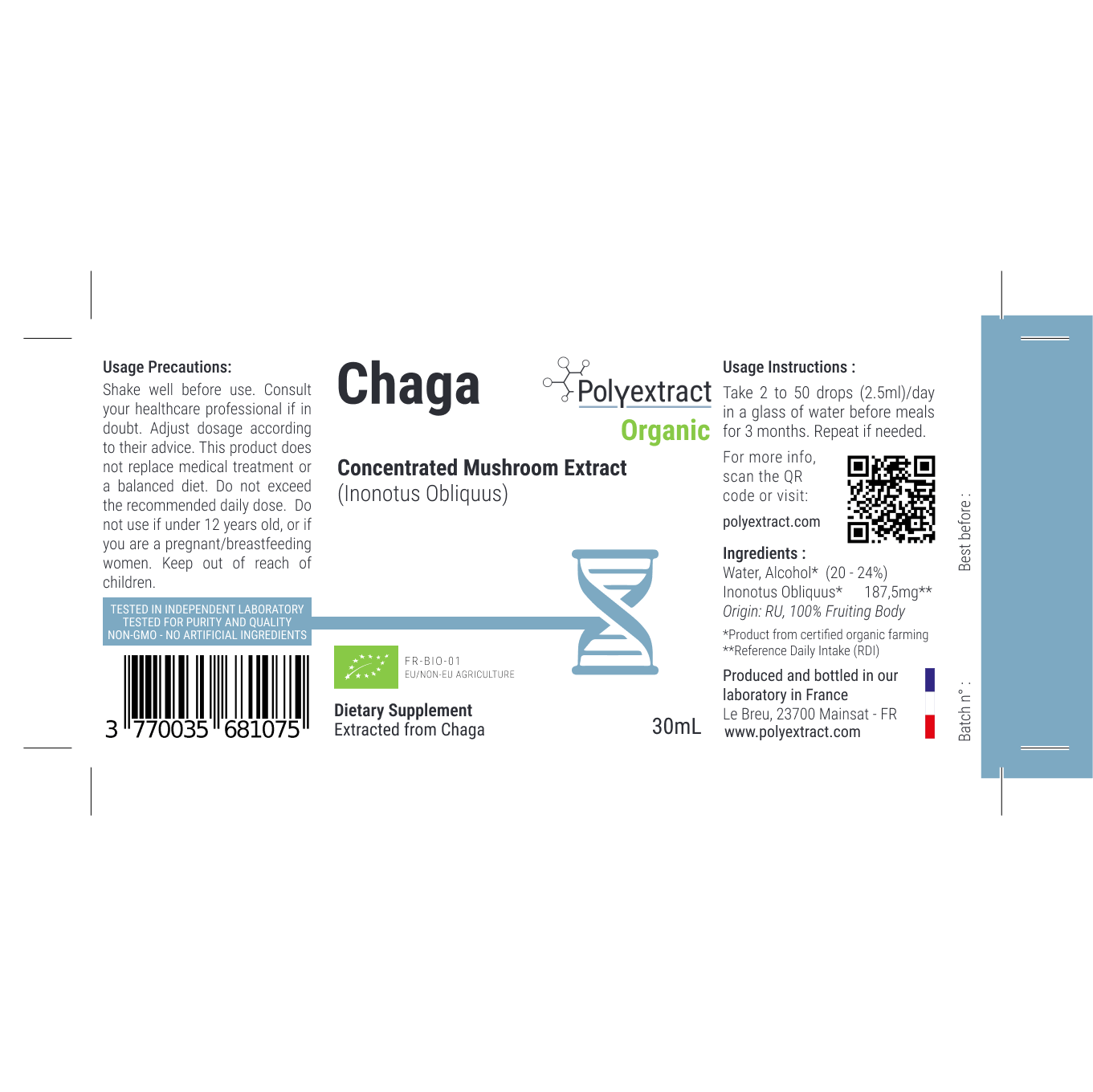 Chaga mushroom supplement for immunity and antioxidants
